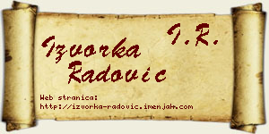 Izvorka Radović vizit kartica